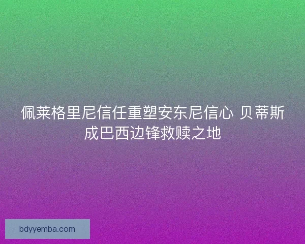 佩莱格里尼信任重塑安东尼信心 贝蒂斯成巴西边锋救赎之地