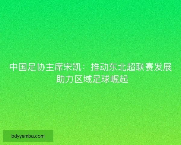 中国足协主席宋凯：推动东北超联赛发展 助力区域足球崛起