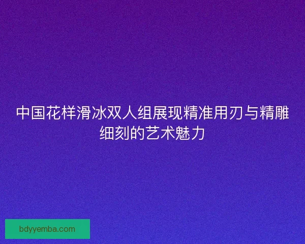 中国花样滑冰双人组展现精准用刃与精雕细刻的艺术魅力